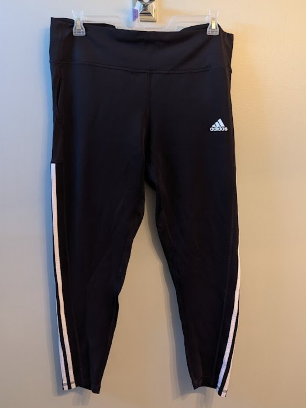 Plus Size Adidas Women's Aeroready 3-Stripe Activewear Leggings 2X